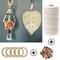 120 Pieces Macrame Kits for Beginners 3mm x 109yards Natural Cotton Macrame Cord with Wooden Beads & Rings,Wooden Sticks,Metal Rings Macrame Supplies Best for Macrame Plant Hanger